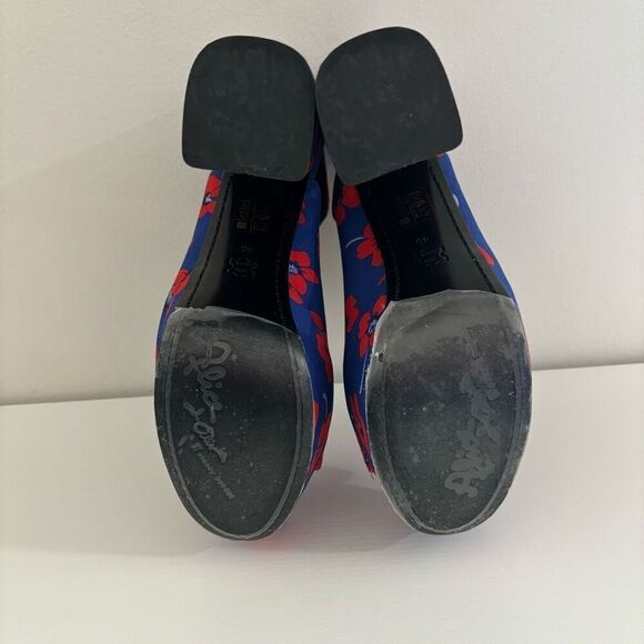 Alice + Olivia Logan Floral Platform Sandals Blue Red size EU 40 US 9 - Picture 10 of 12